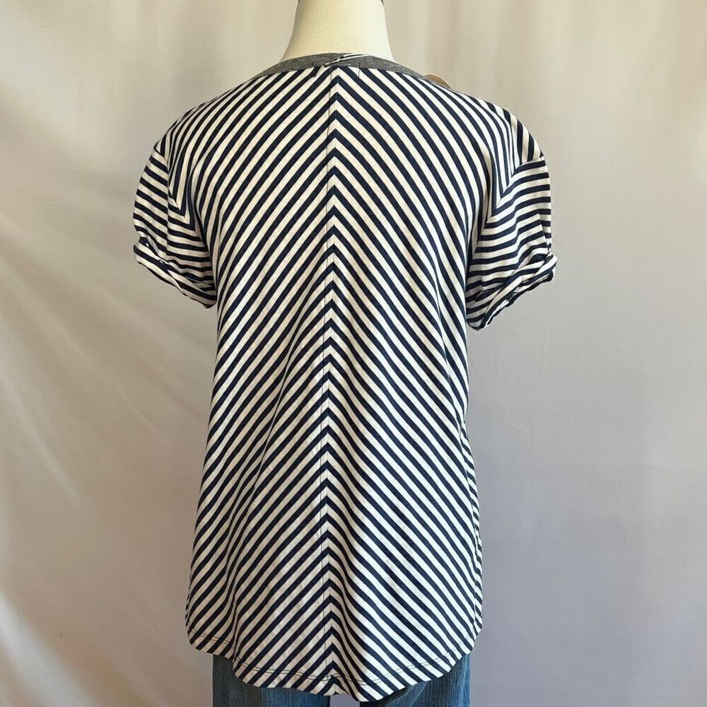 Anthropologie TLA V-Neck Stripe Shirt- Small - NWT - Picture 2 of 15
